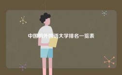 中國的外國語大學(xué)排名一覽表