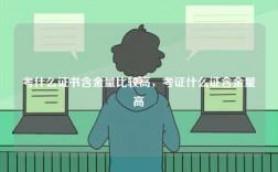 考什么證書含金量比較高，考證什么證含金量高