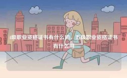 4級(jí)職業(yè)資格證書有什么用，五級(jí)職業(yè)資格證書有什么用