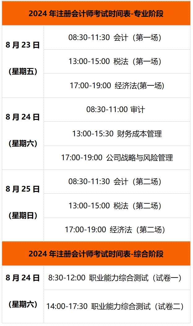 2024會(huì)計(jì)考試時(shí)間安排最新-圖1