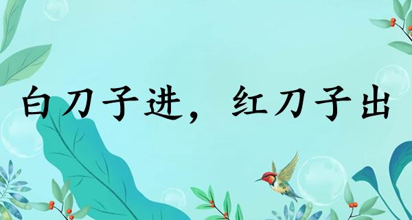白刀子進，紅刀子出是什么意思_近義詞_來源-圖1