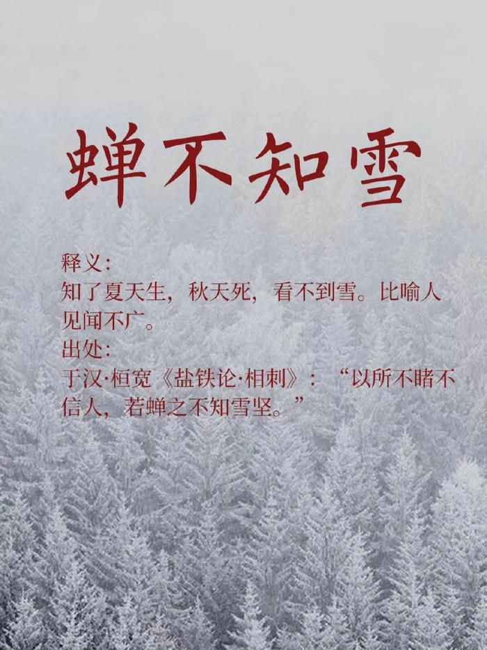 蟬不知雪是什么意思_近義詞_來(lái)源-圖1