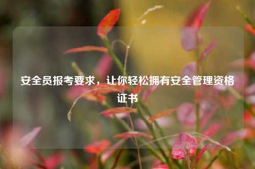 安全員報考要求，讓你輕松擁有安全管理資格證書-圖1