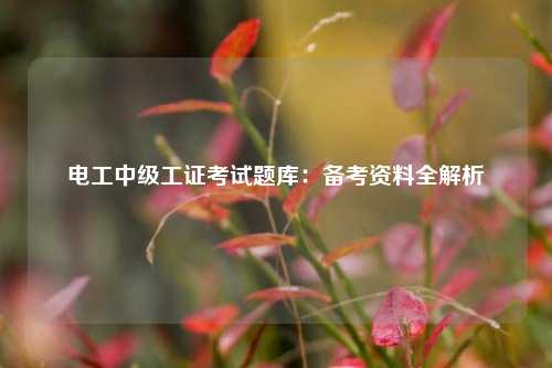 電工中級(jí)工證考試題庫(kù)：備考資料全解析-圖1