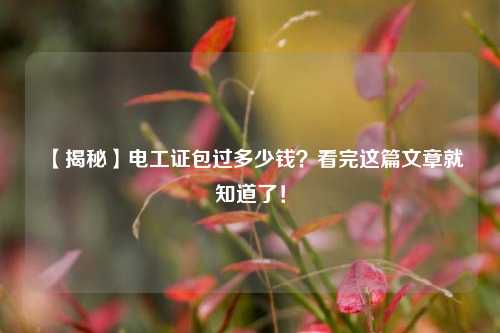 【揭秘】電工證*過多少錢？看完這篇文章就知道了！-圖1