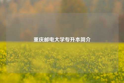 重慶郵電大學(xué)專升本簡(jiǎn)介-圖1